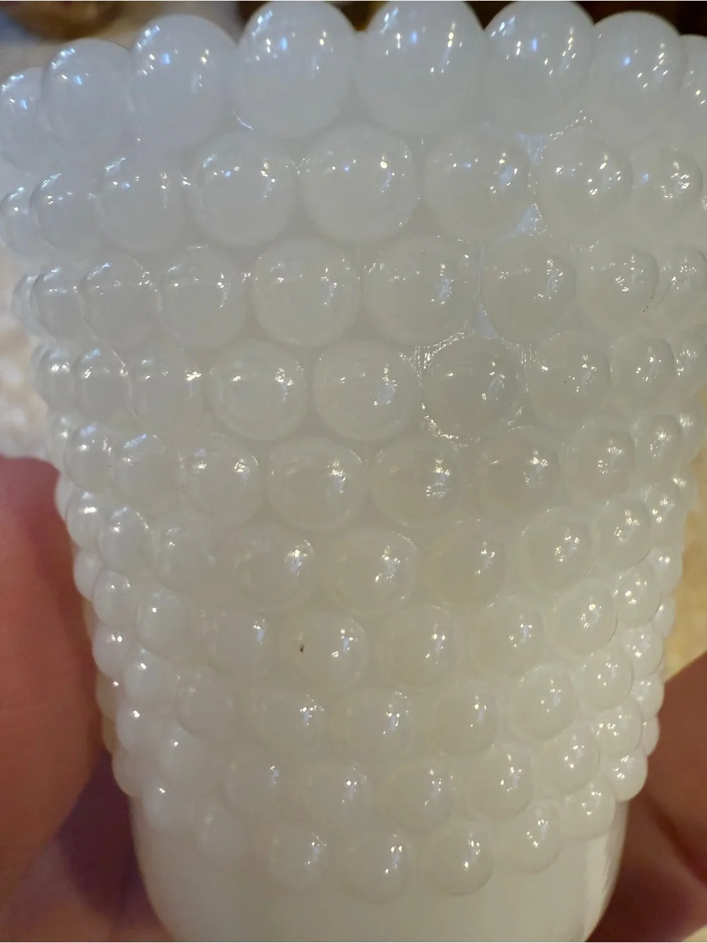 Vintage White Milk Glass Hobnail votive tea light candle holder